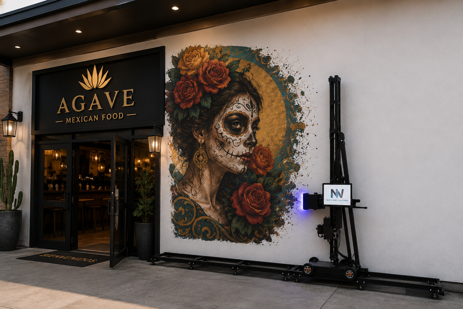 High-impact restaurant mural concept